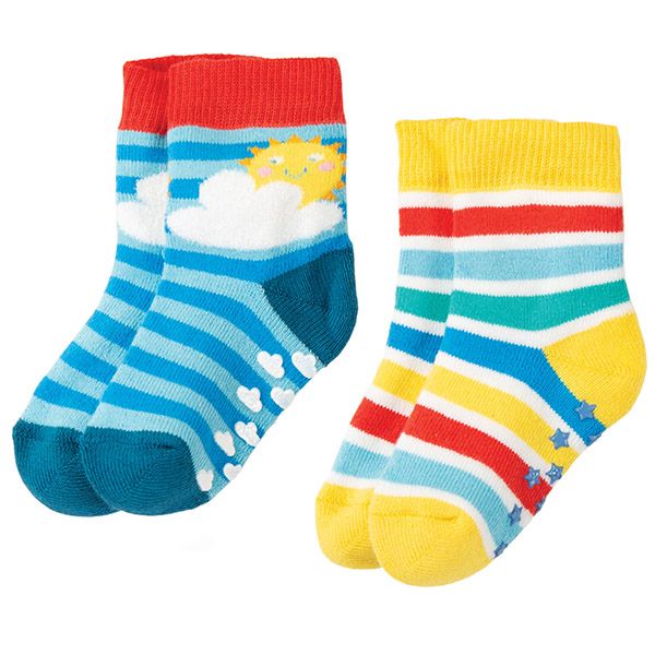 Frugi Rainbow 2pk Grippy Socks